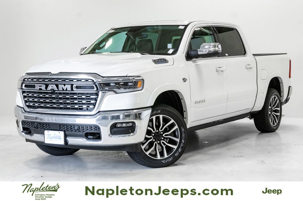 Ivory White Tri-Coat Pearlcoat 2026 RAM 1500 Limited Crew Cab 4WD Pickup Truck Four-Wheel Drive 8-Speed Automatic