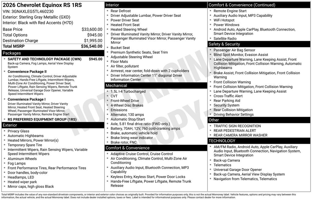 2026 Chevrolet Equinox RS Gray at Bob Mills Chevrolet