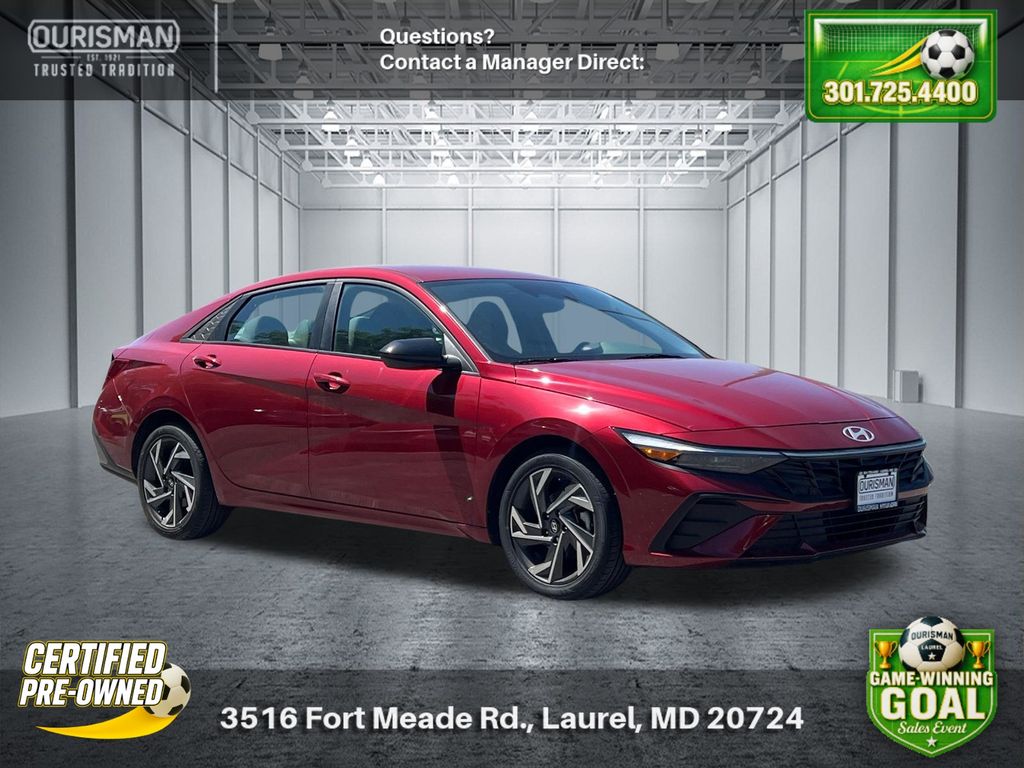 Red 2025 Hyundai Elantra Sedan Front-Wheel Drive Continuously Variable Transmission