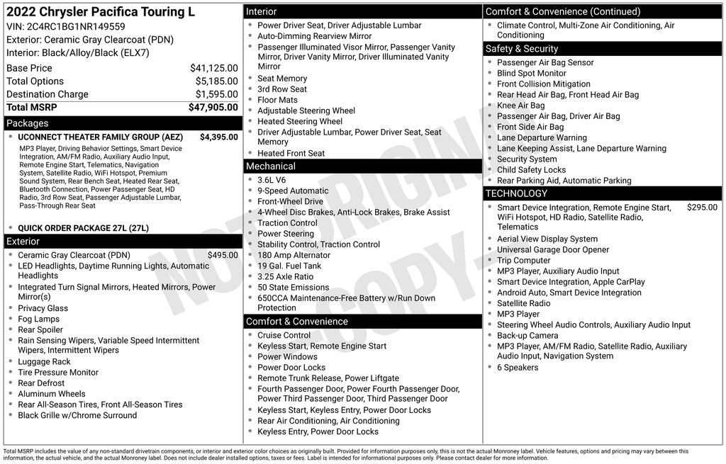 Used 2022 Chrysler Pacifica Van