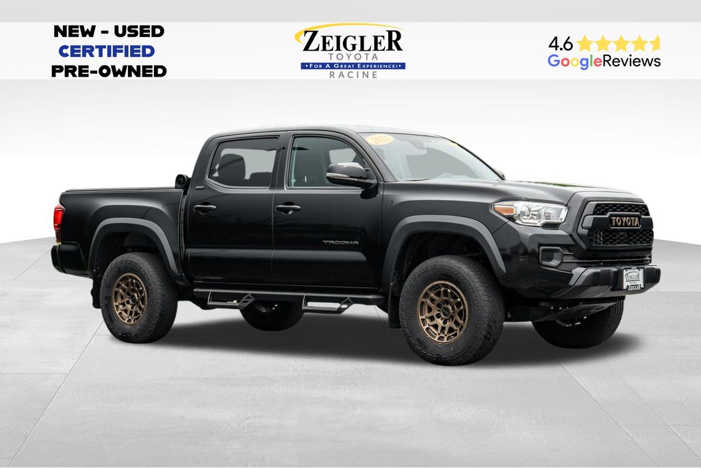 Black 2023 Toyota Tacoma Trail Edition Double Cab 4WD Pickup Truck Four-Wheel Drive 6-Speed Automatic