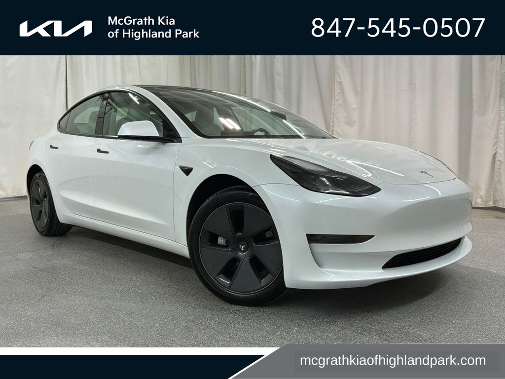 Pearl White Multi-Coat 2023 Tesla Model 3 Sedan Rear-Wheel Drive 1-Speed Automatic