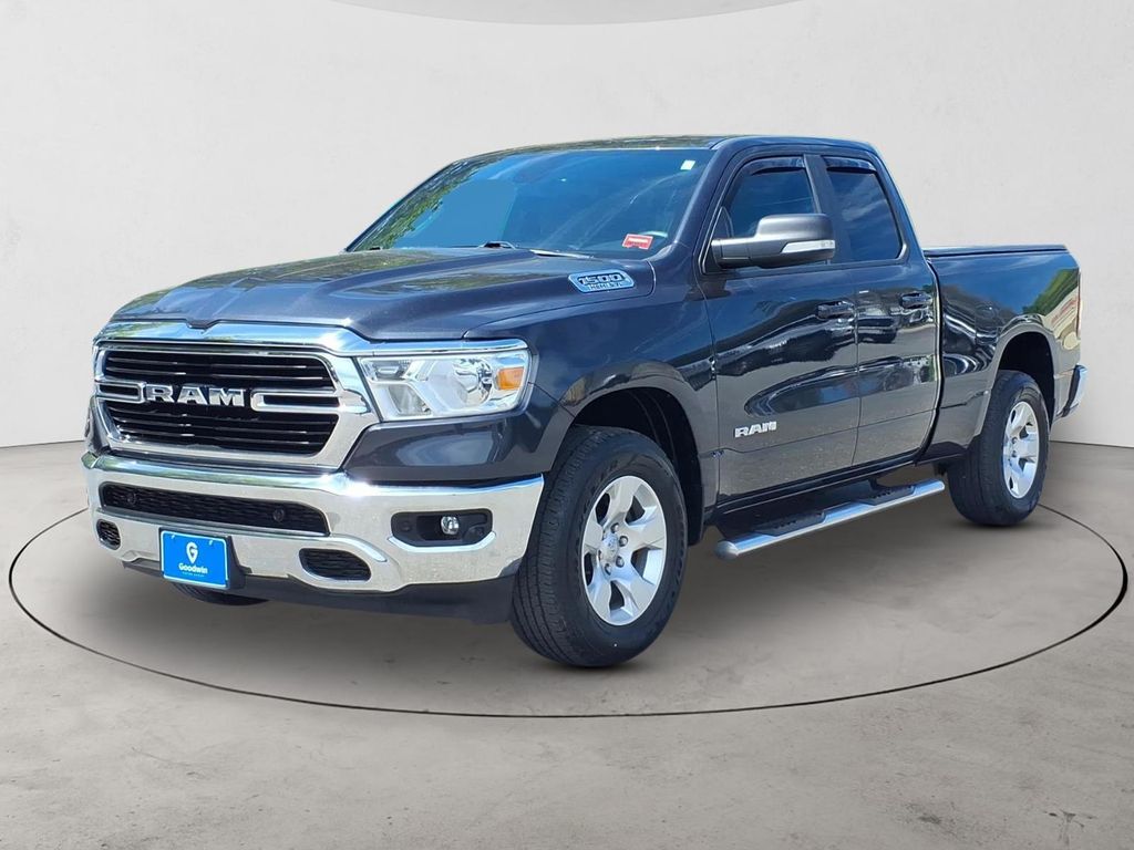 Gray (Steel Metallic) 2021 RAM 1500 Pickup Truck Four-Wheel Drive 8-Speed Automatic
