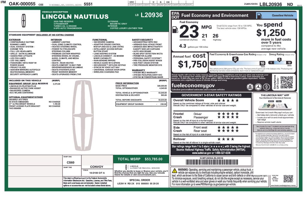 Used Car 2020 Lincoln Nautilus  Reserve For Sale Under $25,000 In Austin, Texas