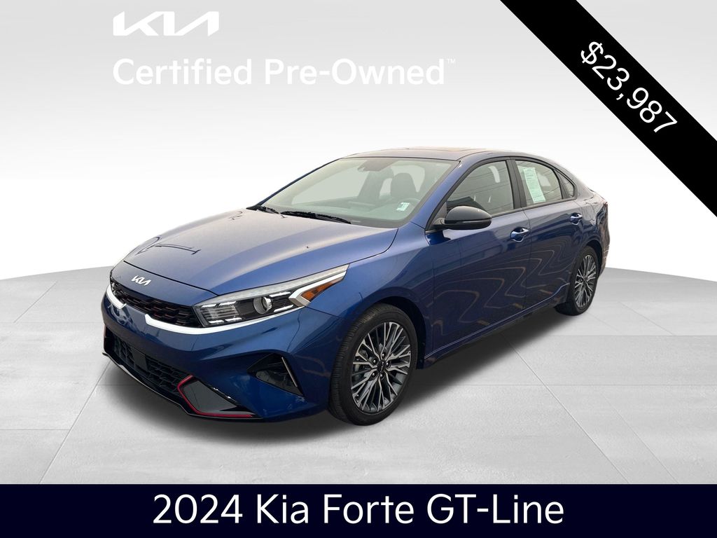 Deep Sea Blue 2024 Kia Forte Sedan Front-Wheel Drive Continuously Variable Transmission