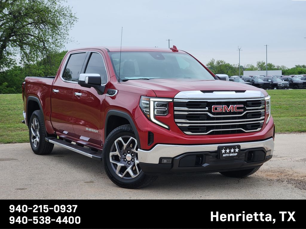 Volcanic Red Tintcoat 2023 GMC Sierra 1500 SLT Crew Cab RWD Pickup Truck 4X2 Automatic