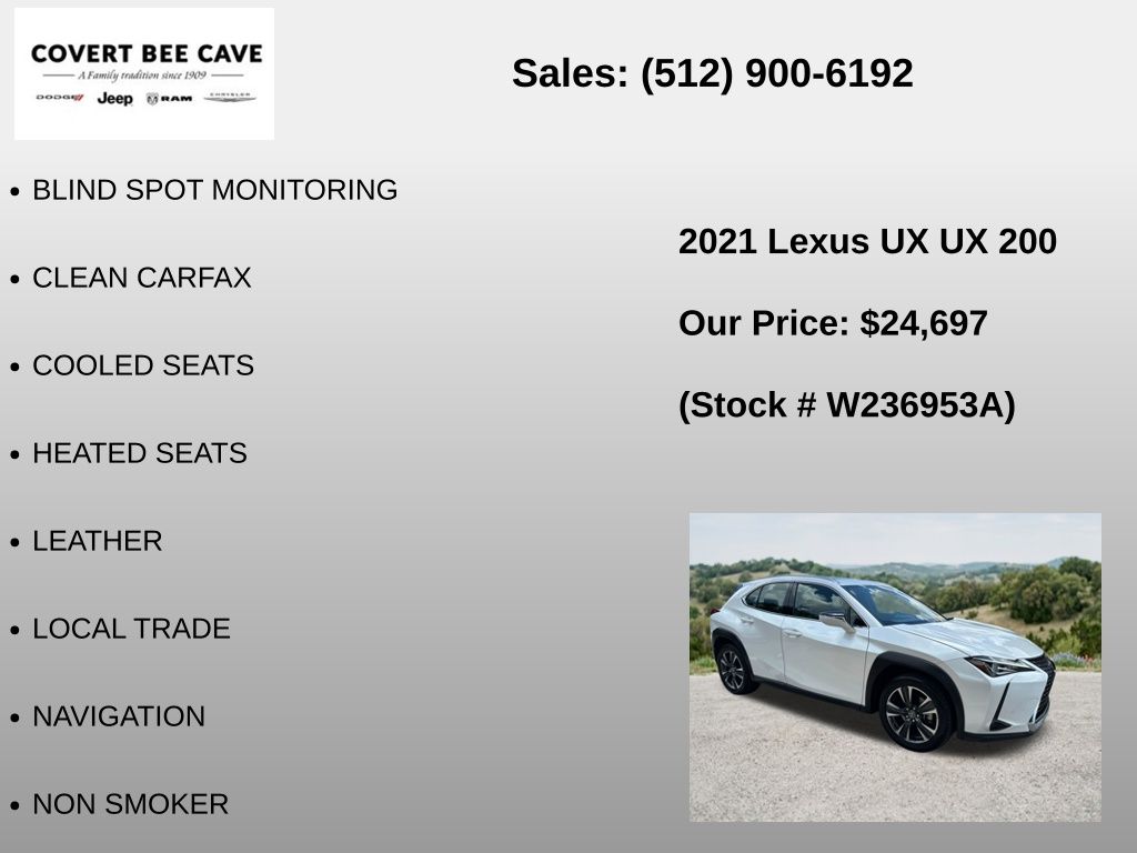 Used Car 2021 Lexus Ux  200 Base For Sale Under $25,000 In Austin, Texas