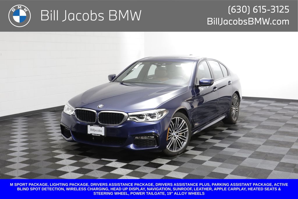 Mediterranean Blue Metallic 2018 BMW 5 Series Sedan All-Wheel Drive Automatic