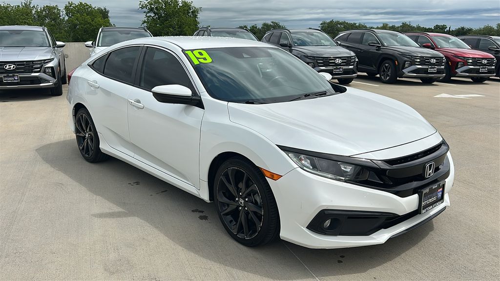 2019 Honda Civic Sport White at Joe Myers Mazda Kia