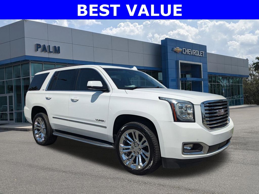 Summit White 2019 GMC Yukon SLT RWD SUV / Crossover 4X2 6-Speed Automatic Overdrive