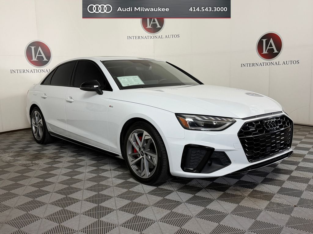 Glacier White Metallic 2023 Audi A4 quattro Premium Plus S Line 45 TFSI AWD Sedan All-Wheel Drive 7-Speed Automatic