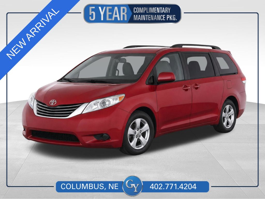 Red 2014 Toyota Sienna Minivan Front-Wheel Drive 6-Speed Automatic Overdrive