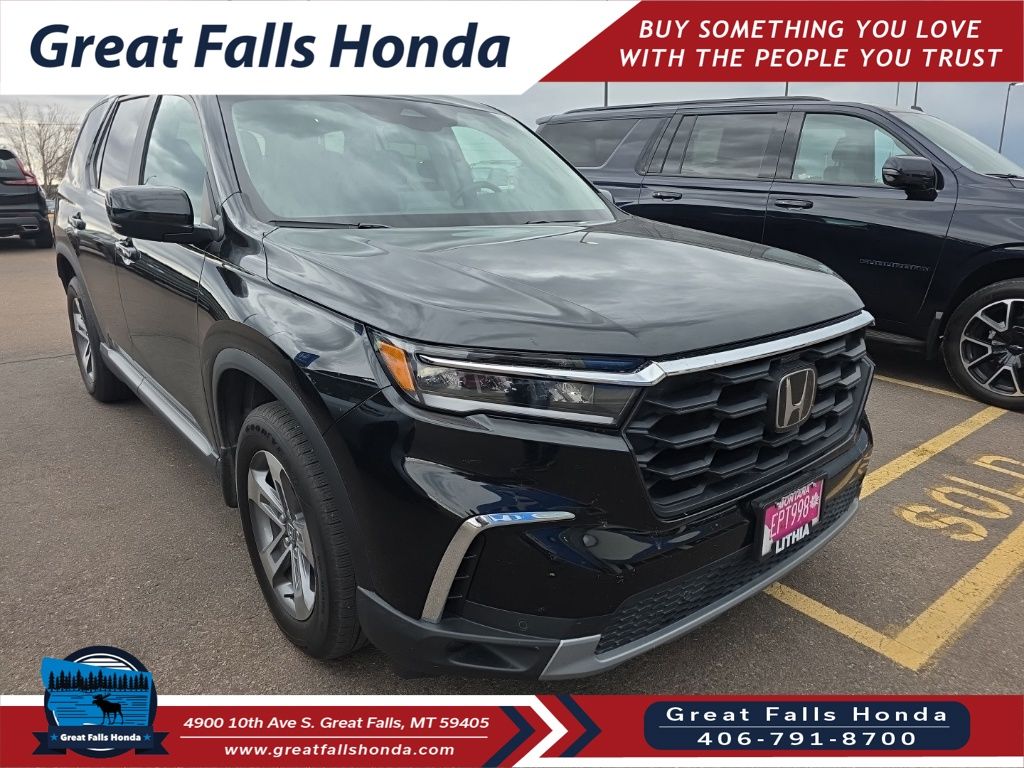 Crystal Black Pearl 2023 Honda Pilot EX-L AWD with Captains Chairs SUV / Crossover All-Wheel Drive Automatic
