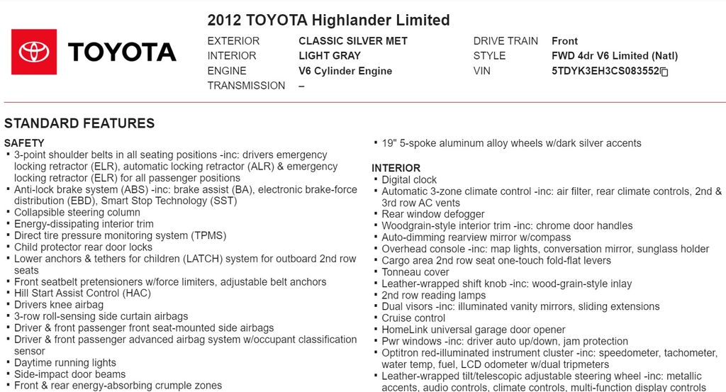 2012 Toyota Highlander Limited 21