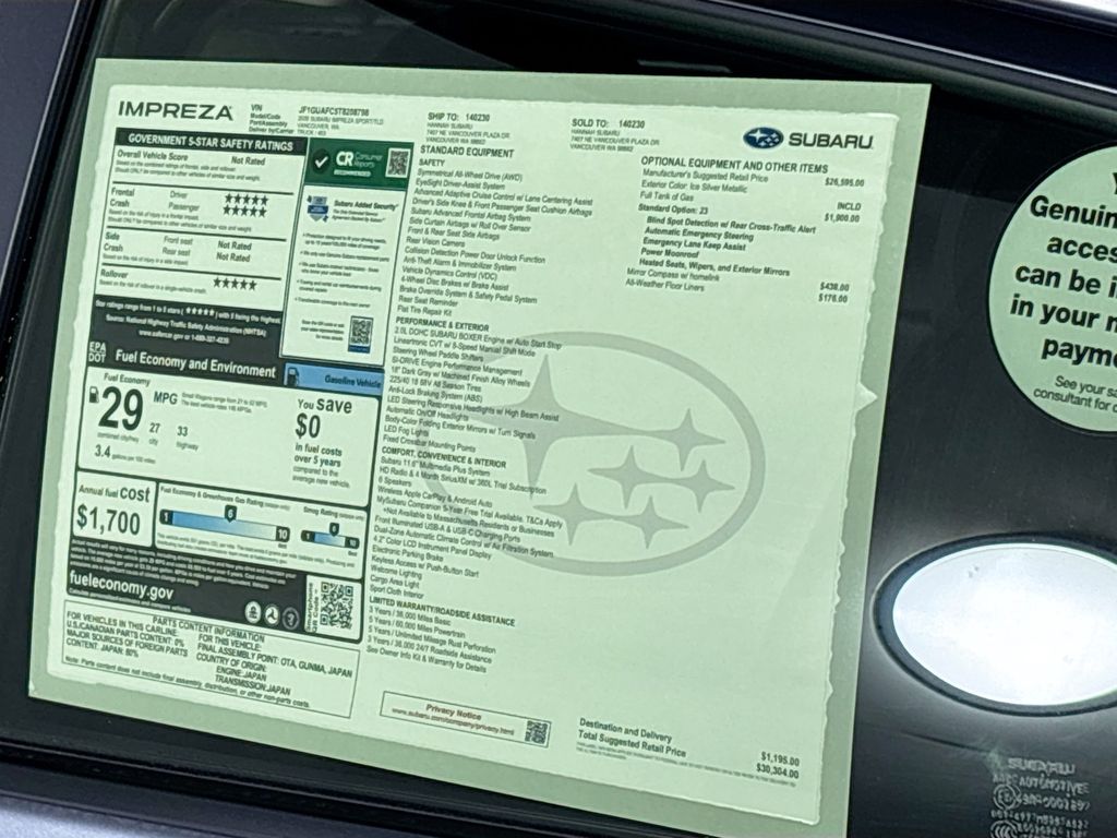 2026 Subaru Impreza Sport