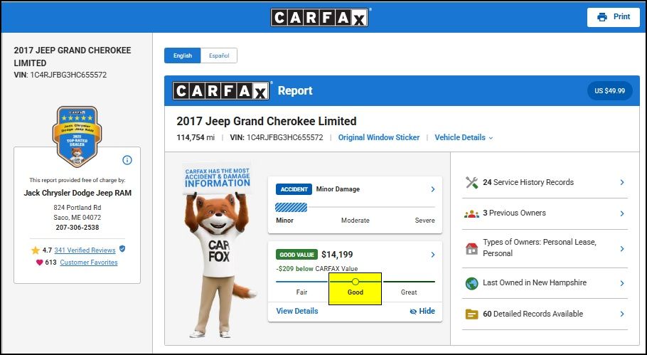 Used 2017 Jeep Grand Cherokee SUV