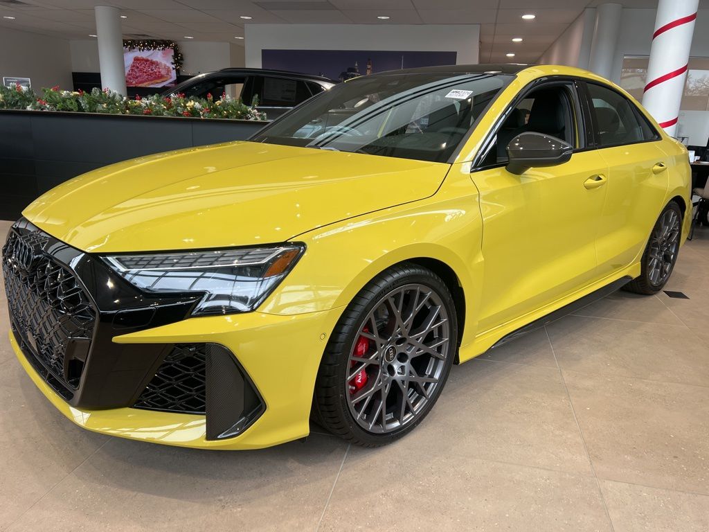 Python Yellow Metallic 2025 Audi RS 3 Sedan All-Wheel Drive 7-Speed Automatic