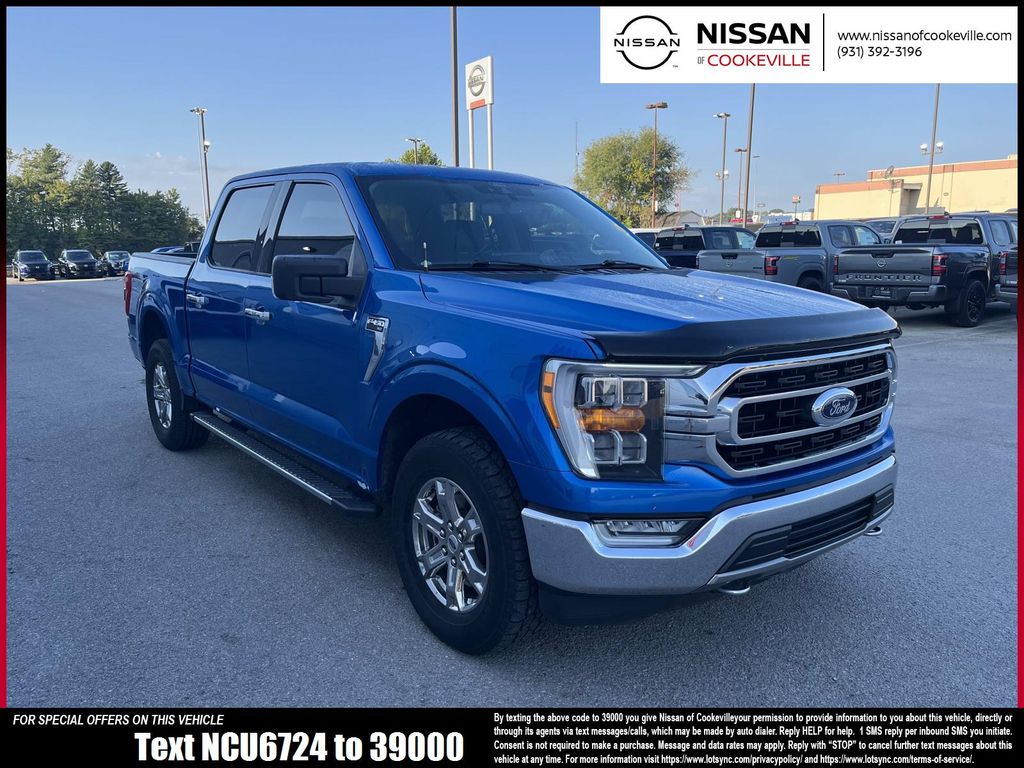 Blue Metallic 2021 Ford F-150 Pickup Truck Four-Wheel Drive Automatic