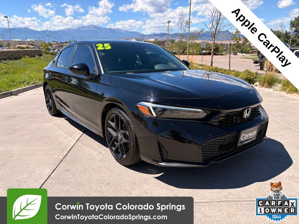 Crystal Black Pearl 2025 Honda Civic Hatchback Hatchback Front-Wheel Drive Continuously Variable Transmission