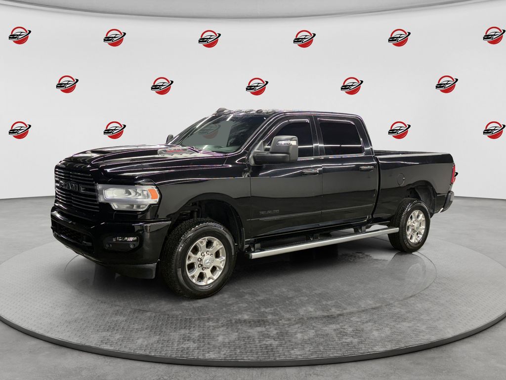 Diamond Black Crystal Pearlcoat 2023 RAM 2500 Laramie Crew Cab 4WD Pickup Truck Four-Wheel Drive 6-Speed Automatic