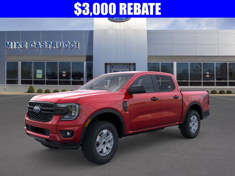 Ruby Red Metallic Tinted Clearcoat 2025 Ford Ranger XL SuperCrew 4WD Pickup Truck Four-Wheel Drive Automatic
