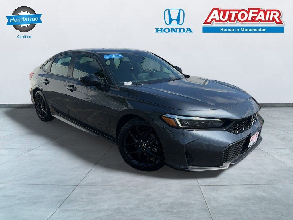 Meteorite Gray Metallic 2026 Honda Civic Sedan Front-Wheel Drive Continuously Variable Transmission