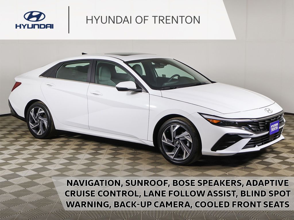 Serenity White 2025 Hyundai Elantra Hybrid Limited FWD Sedan Front-Wheel Drive 6-Speed Dual Clutch