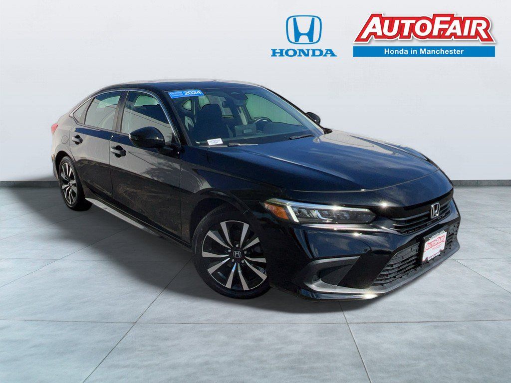 Crystal Black Pearl 2024 Honda Civic Sedan Front-Wheel Drive Continuously Variable Transmission