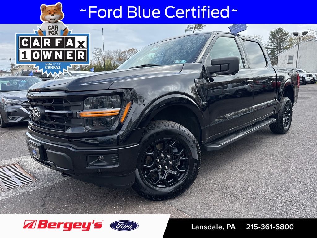 Black Metallic 2024 Ford F-150 XLT SuperCrew 4WD Pickup Truck Four-Wheel Drive 10-Speed Automatic