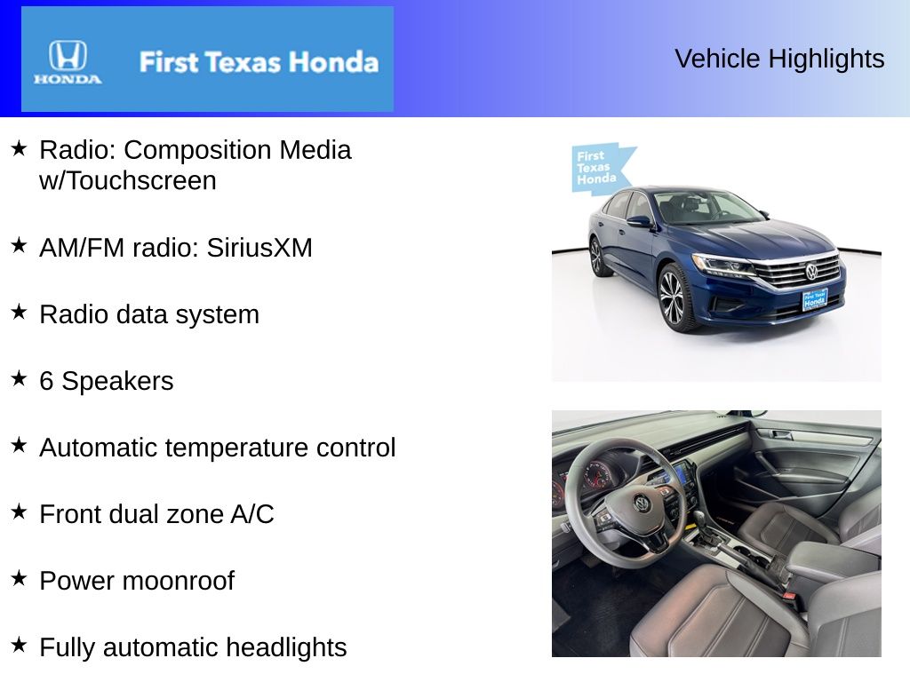 Used Car 2022 Volkswagen Passat  2.0t Se For Sale Under $20,000 In Austin, Texas