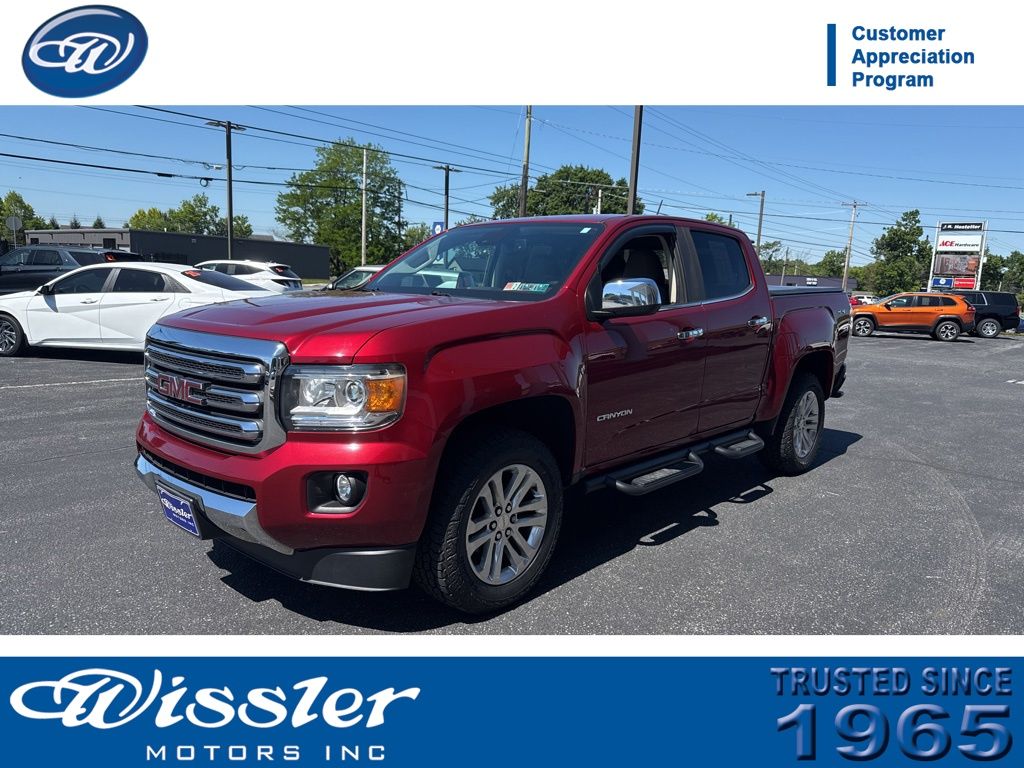 Red Quartz Tintcoat 2018 GMC Canyon SLT Crew Cab 4WD Pickup Truck Four-Wheel Drive 8-Speed Automatic