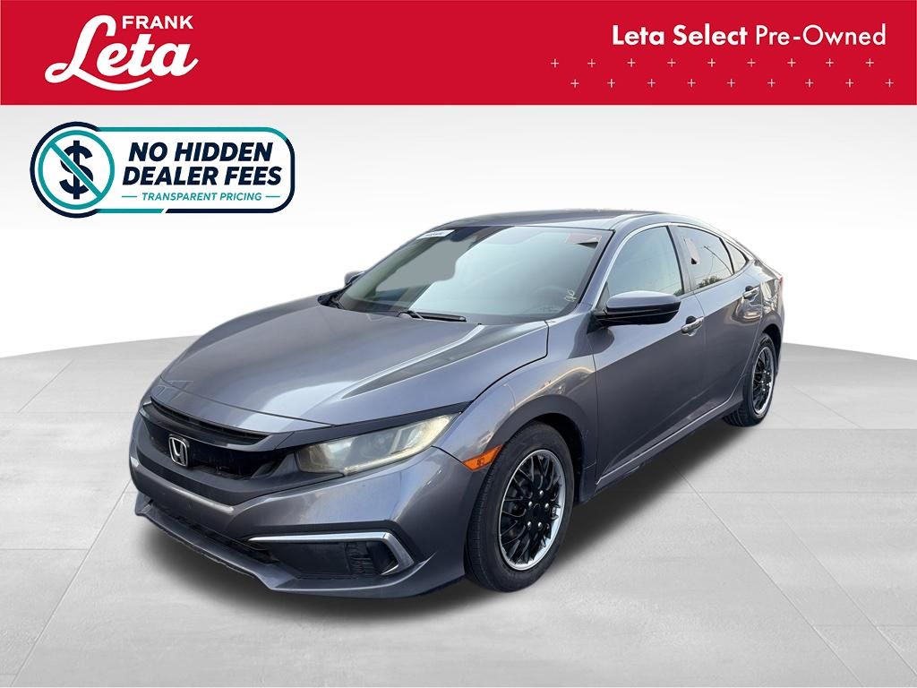 Gray (Modern Steel Metallic) 2020 Honda Civic Sedan Front-Wheel Drive Continuously Variable Transmission