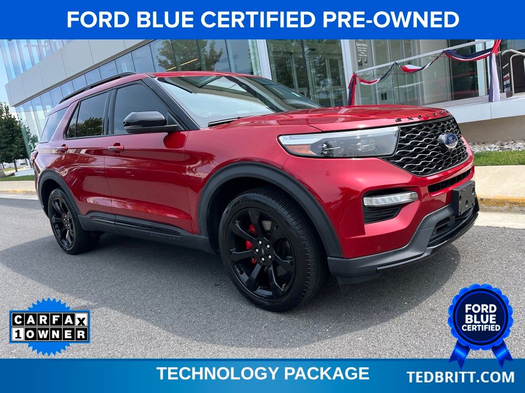 Red Metallic 2022 Ford Explorer SUV / Crossover All-Wheel Drive Automatic