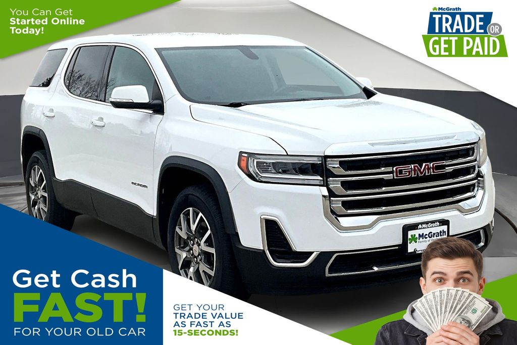 Summit White 2020 GMC Acadia SLE AWD SUV / Crossover Four-Wheel Drive 9-Speed Automatic