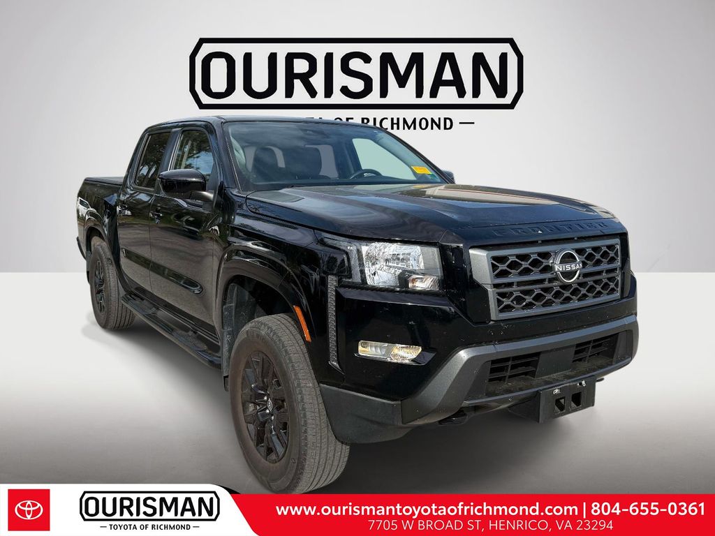 Super Black 2022 Nissan Frontier SV Crew Cab 4WD Pickup Truck Four-Wheel Drive 9-Speed Automatic