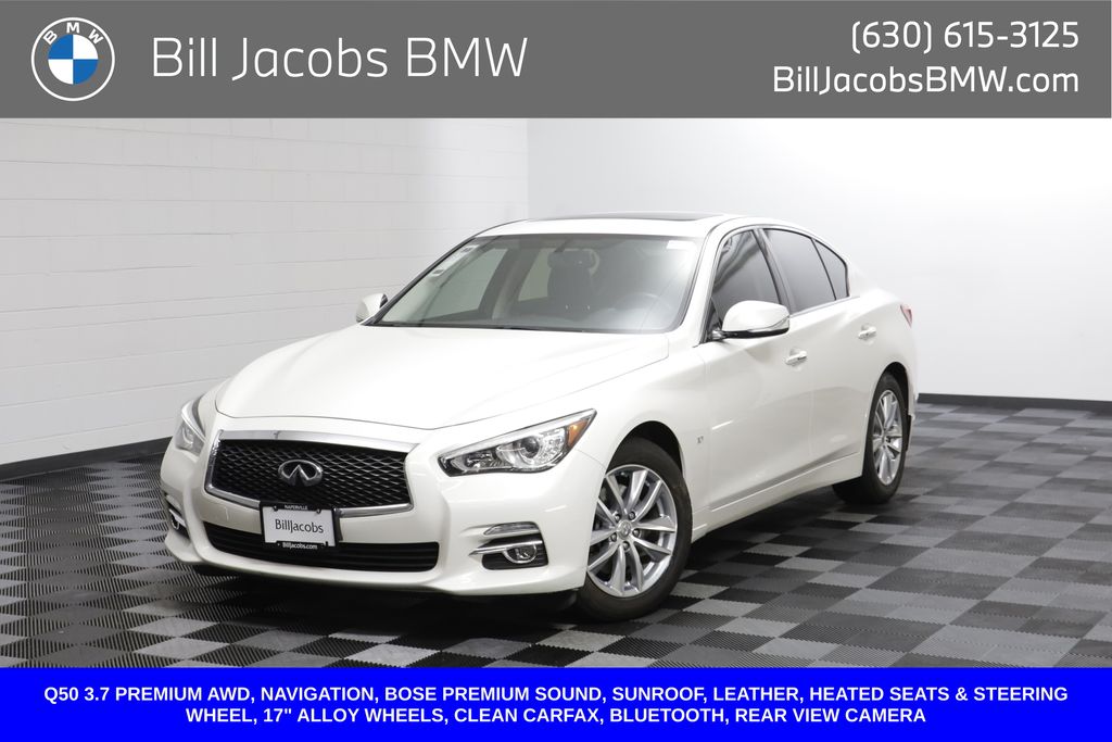 Moonlight White 2015 INFINITI Q50 Sedan All-Wheel Drive Automatic