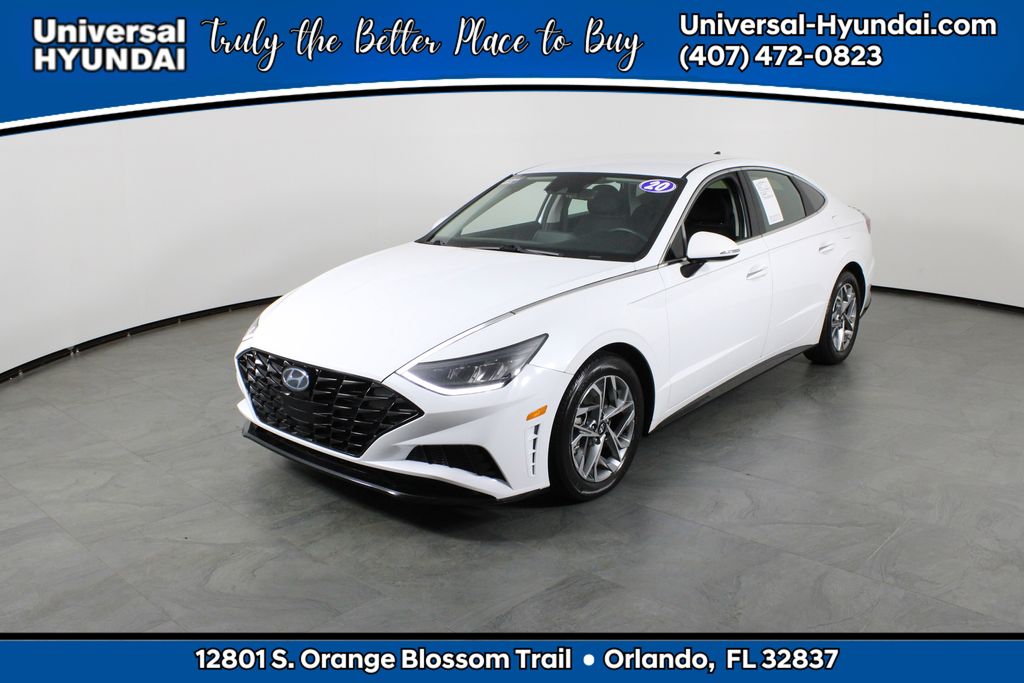Quartz White 2020 Hyundai Sonata Sedan Front-Wheel Drive 8-Speed Automatic Overdrive