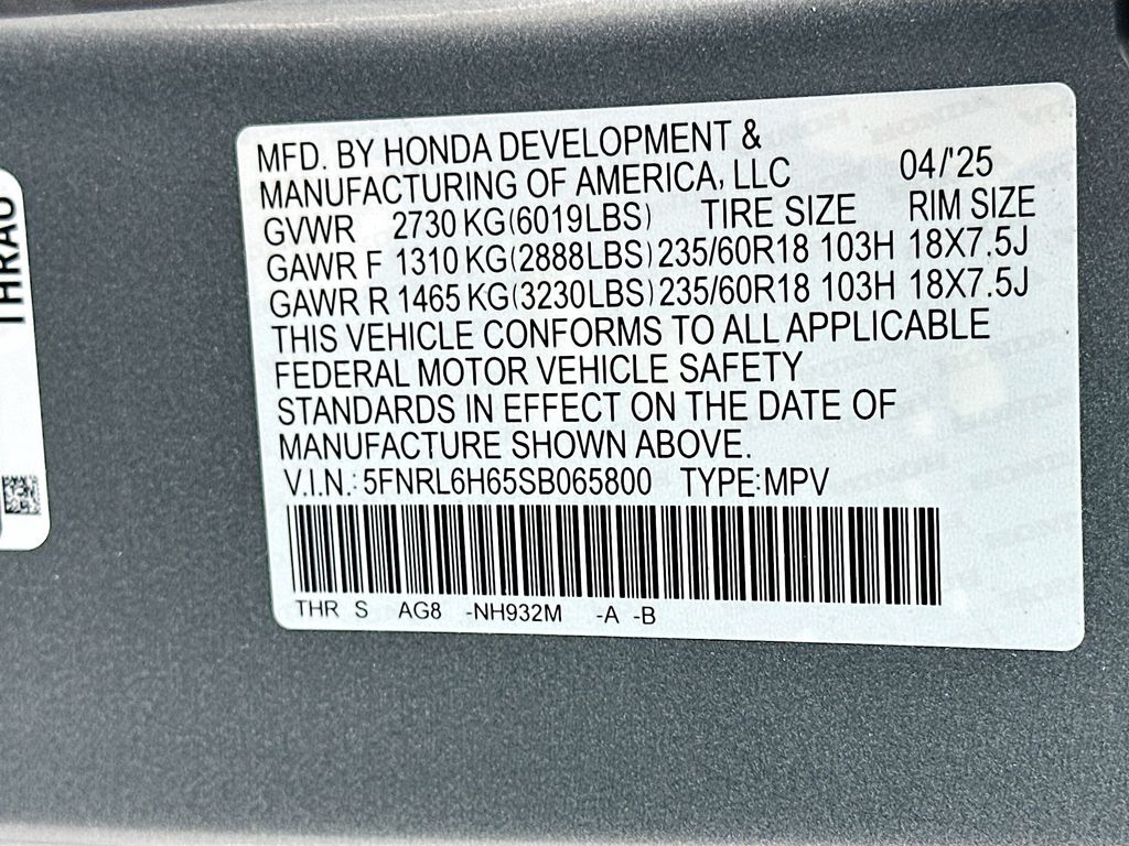 2025 Honda Odyssey EX-L 23