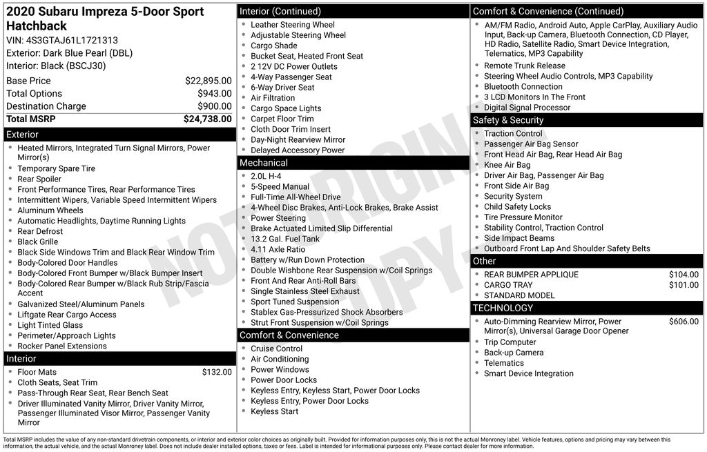 2020 Subaru Impreza Sport 5-Door