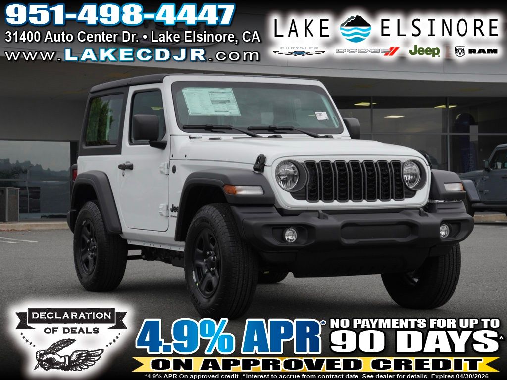 Bright White Clearcoat 2026 Jeep Wrangler Sport 2-Door 4WD SUV / Crossover Four-Wheel Drive 8-Speed Automatic