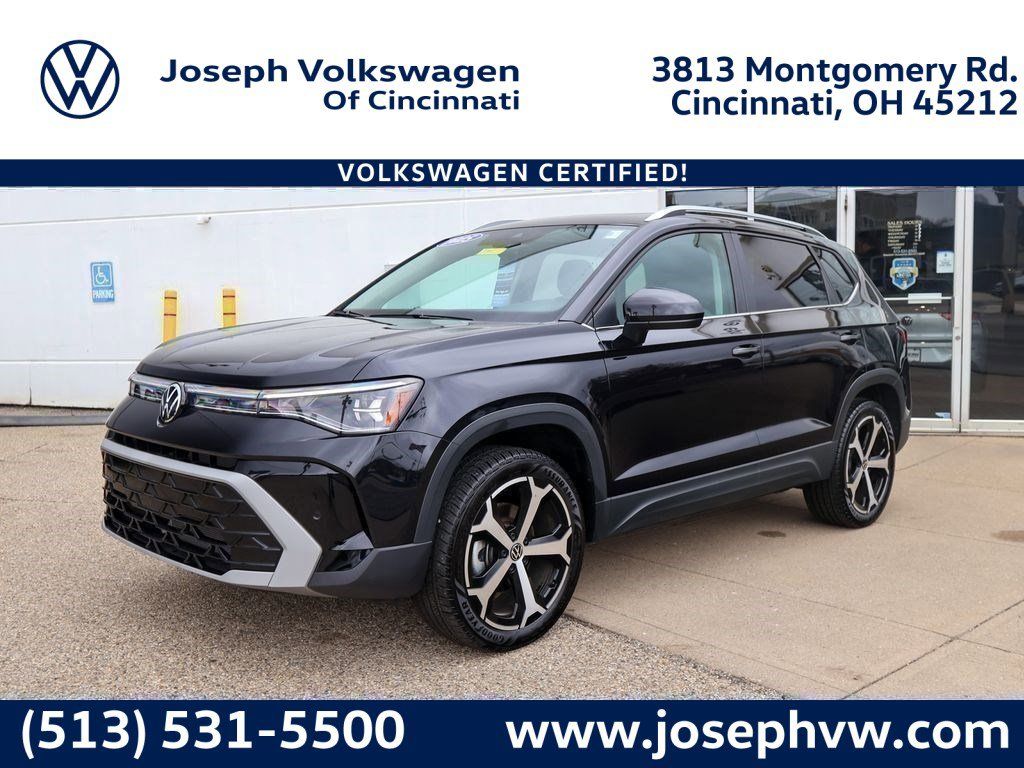 Deep Black 2025 Volkswagen Taos SEL 4Motion SUV / Crossover All-Wheel Drive 8-Speed Automatic