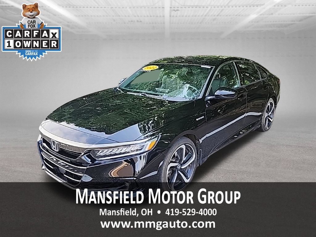 Crystal Black Pearl 2022 Honda Accord Hybrid Sedan Front-Wheel Drive Continuously Variable Transmission