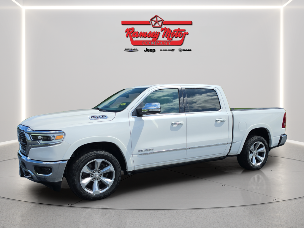 Ivory White Tri-Coat Pearlcoat 2019 RAM 1500 Limited Crew Cab 4WD Pickup Truck Four-Wheel Drive 8-Speed Automatic