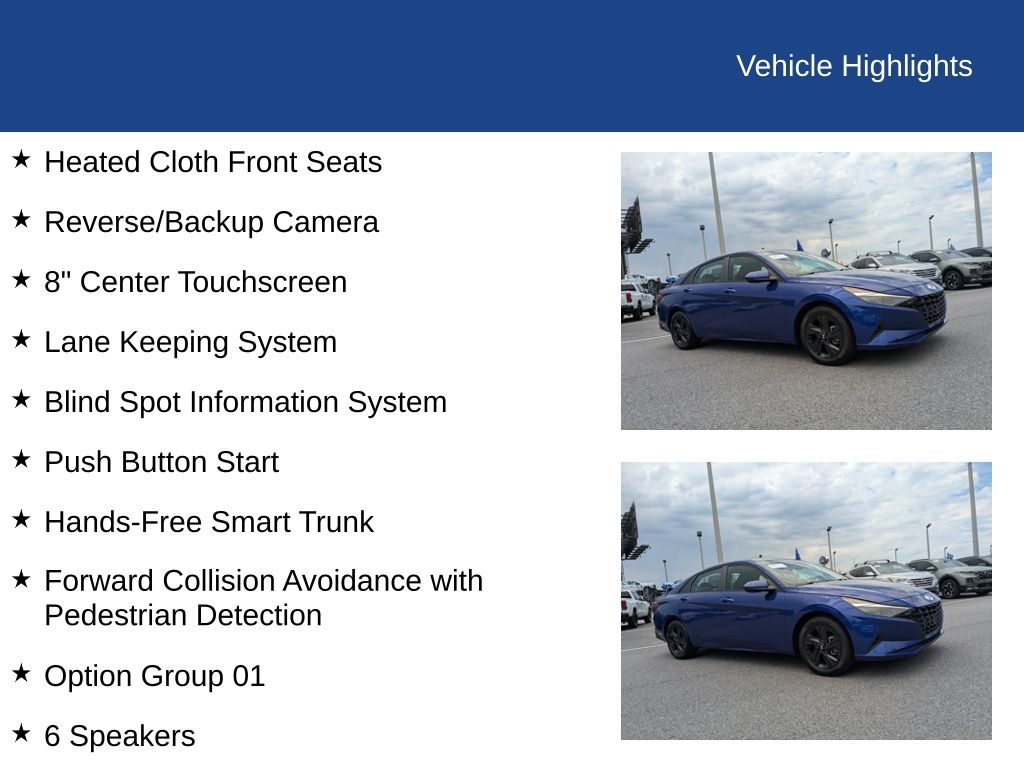2022 Hyundai Elantra Hybrid Blue