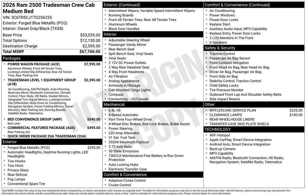 2026 RAM Ram 2500 Pickup Tradesman's photo