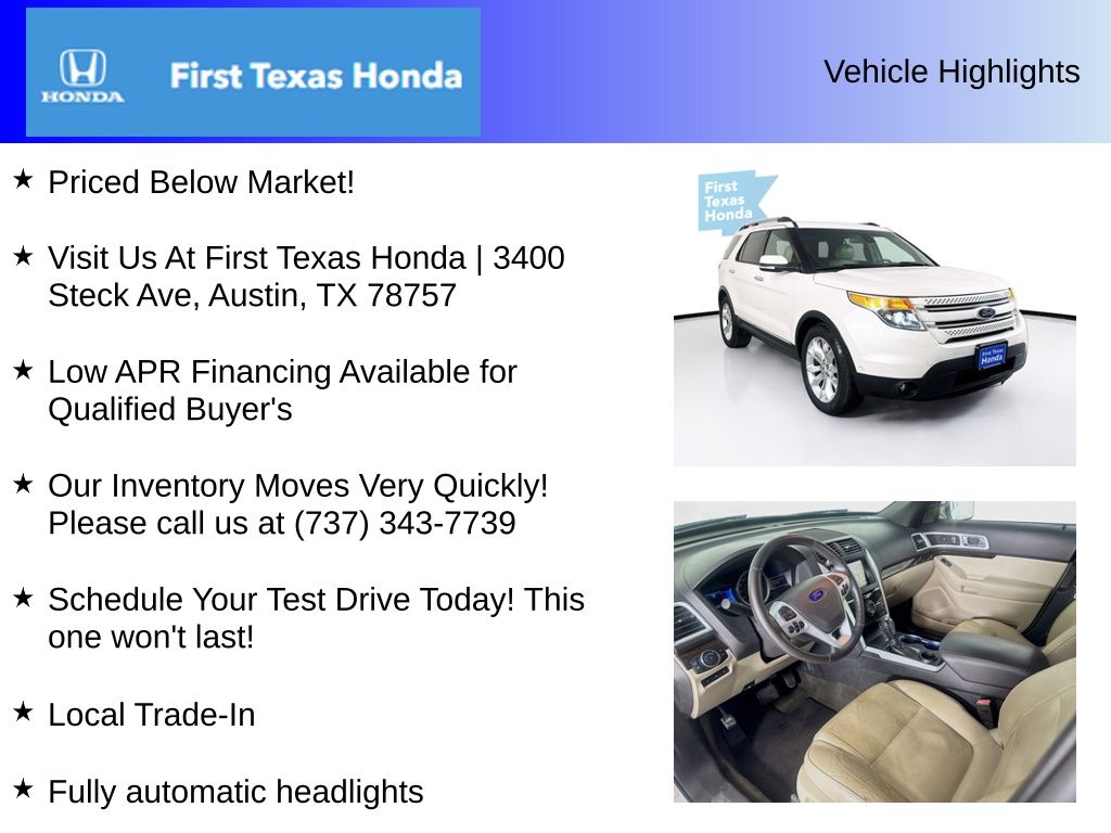 Used Car 2015 Ford Explorer  Limited For Sale Under $15,000 In Austin, Texas