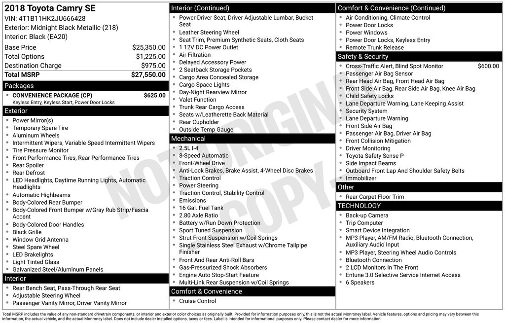 Used 2018 Toyota Camry Sedan