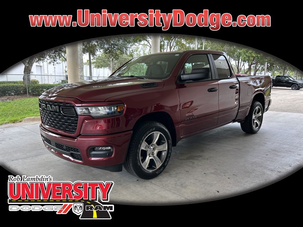 Delmonico Red Pearlcoat 2025 RAM 1500 Tradesman Quad Cab 4WD Pickup Truck Four-Wheel Drive 8-Speed Automatic
