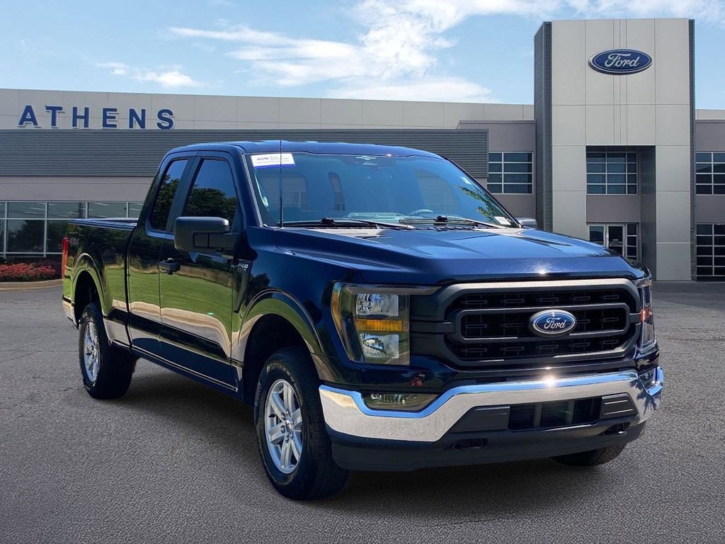 Antimatter Blue Metallic 2023 Ford F-150 XL SuperCab 4WD Pickup Truck Four-Wheel Drive Automatic