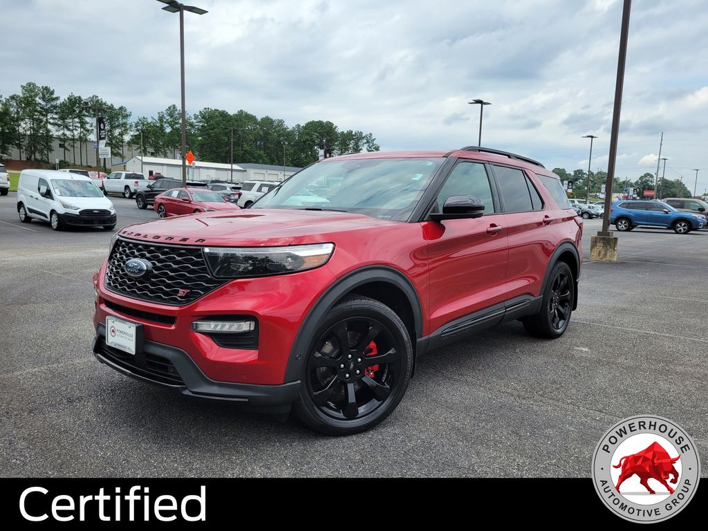 Red Metallic 2021 Ford Explorer SUV / Crossover All-Wheel Drive Automatic